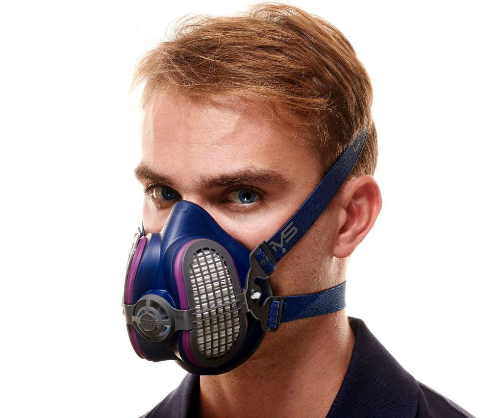 photo of a man wearing GVS Elipse® P100 Nuisance Odour Dustproof Respirator (SPR449 / SPR456)